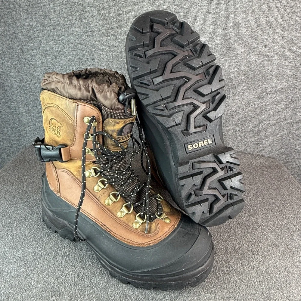 Sorel Mens Conquest Waterproof Leather Boots Brown NM1049-287‎ Size 10.5